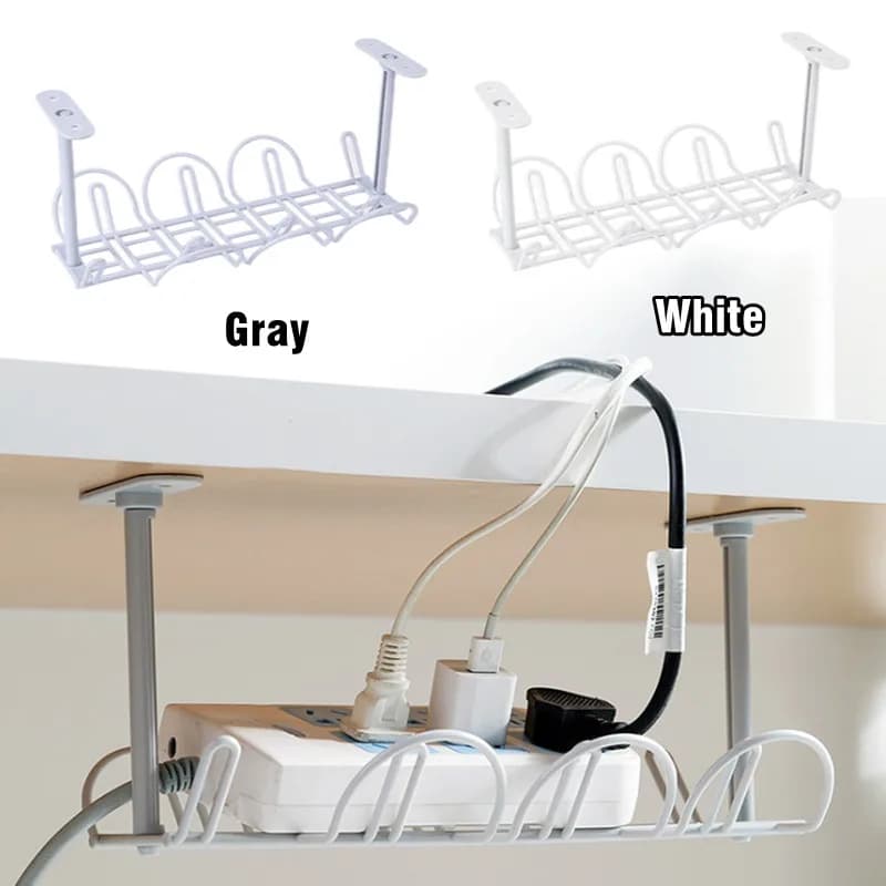 Organizzatore per cavi sotto la scrivania in ABS, vassoio portaoggetti per casa e ufficio, organizer per fili senza foratura, accessori per la cucina e la casa