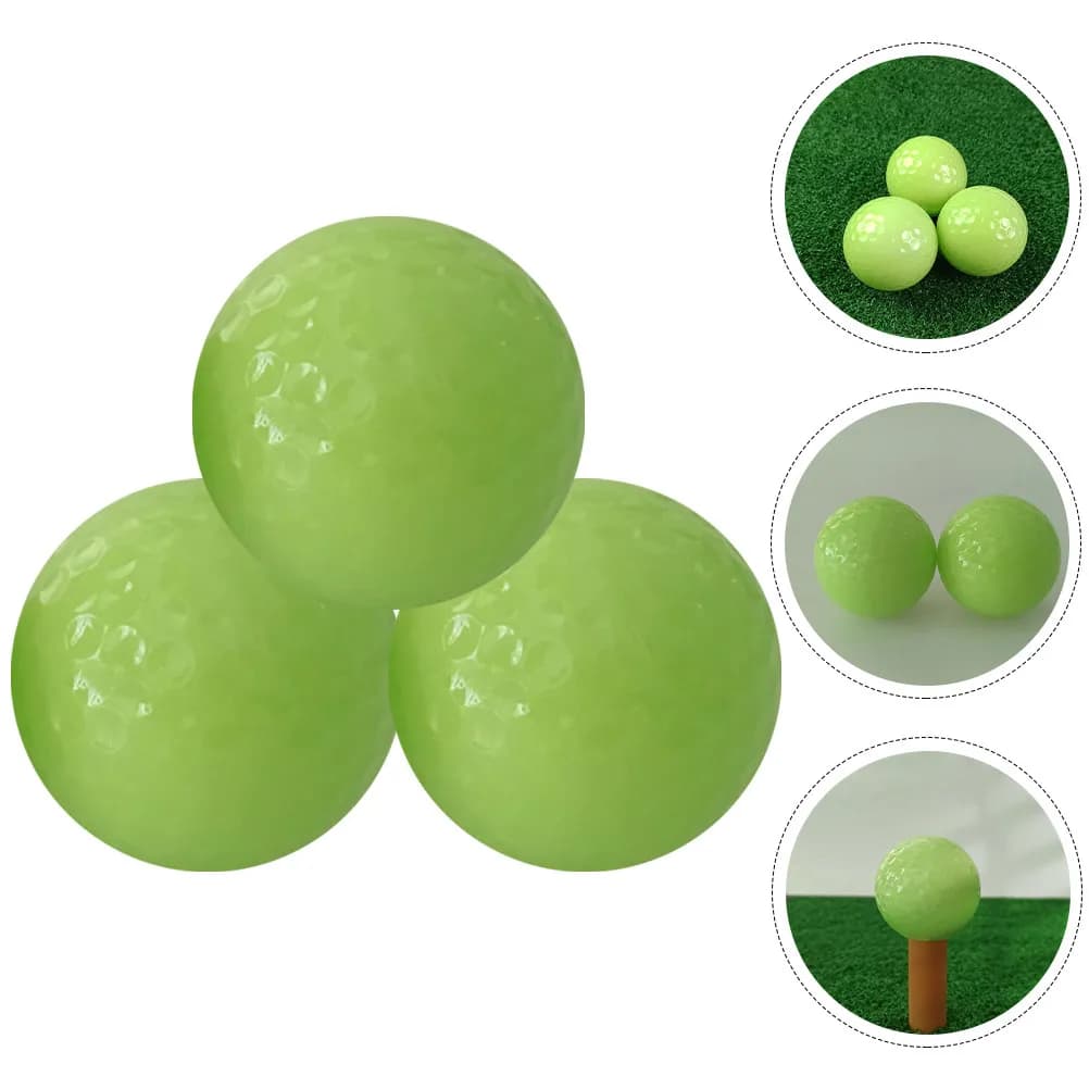 3 Palline da Golf Fluorescenti, Palline Luminose in Gomma per Allenamento Notturno all'Aperto, Accessori Sportivi Luminosi