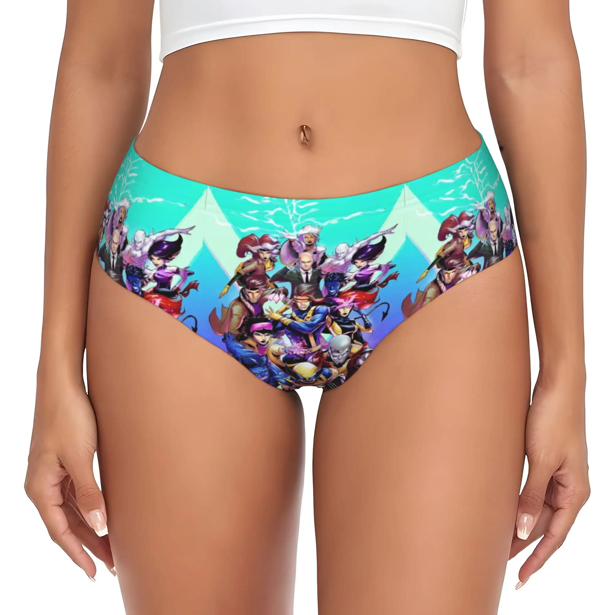 Mutandine Personalizzate da Donna X-Men Anime, Slip Femminili Morbidi da Supereroe