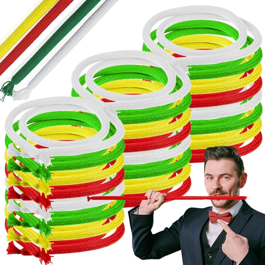 Set di 4 Corde Magiche Rigide Riutilizzabili, Accessori per Spettacoli di Magia da Palcoscenico e da Vicino, Forniture per Feste Familiari e Manifestazioni Interattive