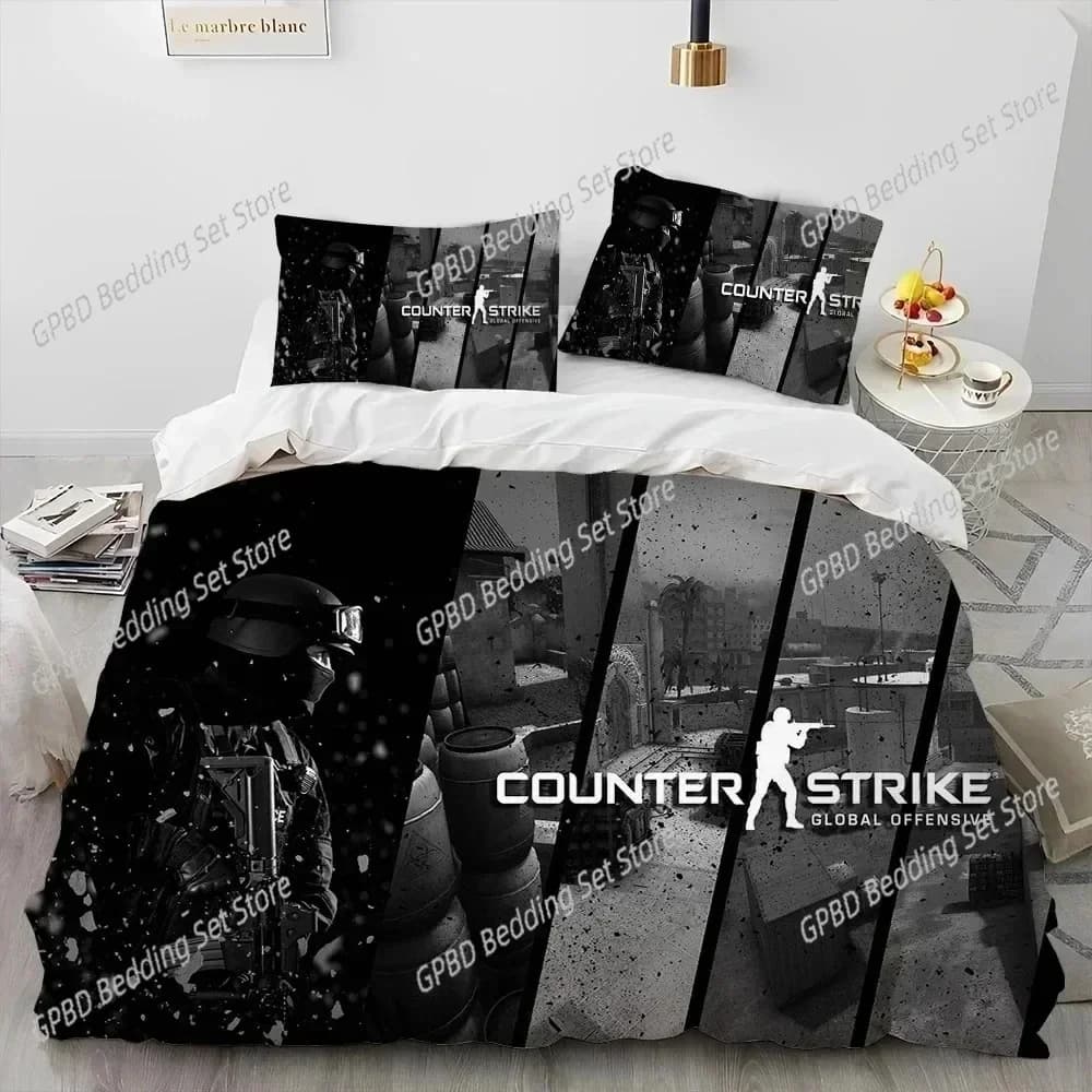 Stampa 3D CS GO Game Gamer Counter Strike Comodo copripiumino copripiumino federa set biancheria da letto decorazione della camera da letto tessili per la casa