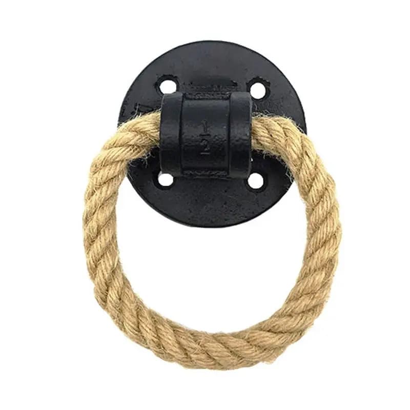 Retro Iron Furniture Handles, Wall Mount, Wooden Door, Drawer, Hemp Cord, Hanging Pull Ring, Home Furniture Handle Buckle