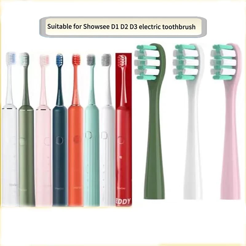 8 spare parts spare heads for electric toothbrush Showsee D1/D2/D3 smart heads DuPont nozzles soft bristles