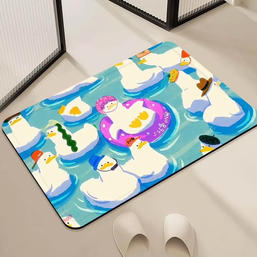 Tappetino per porta, ingresso, bagno, WAVE S-SSEBONG, decorazione per pavimento, corridoio, tappetino per porta, tappeto con pinguino, soggiorno, balcone