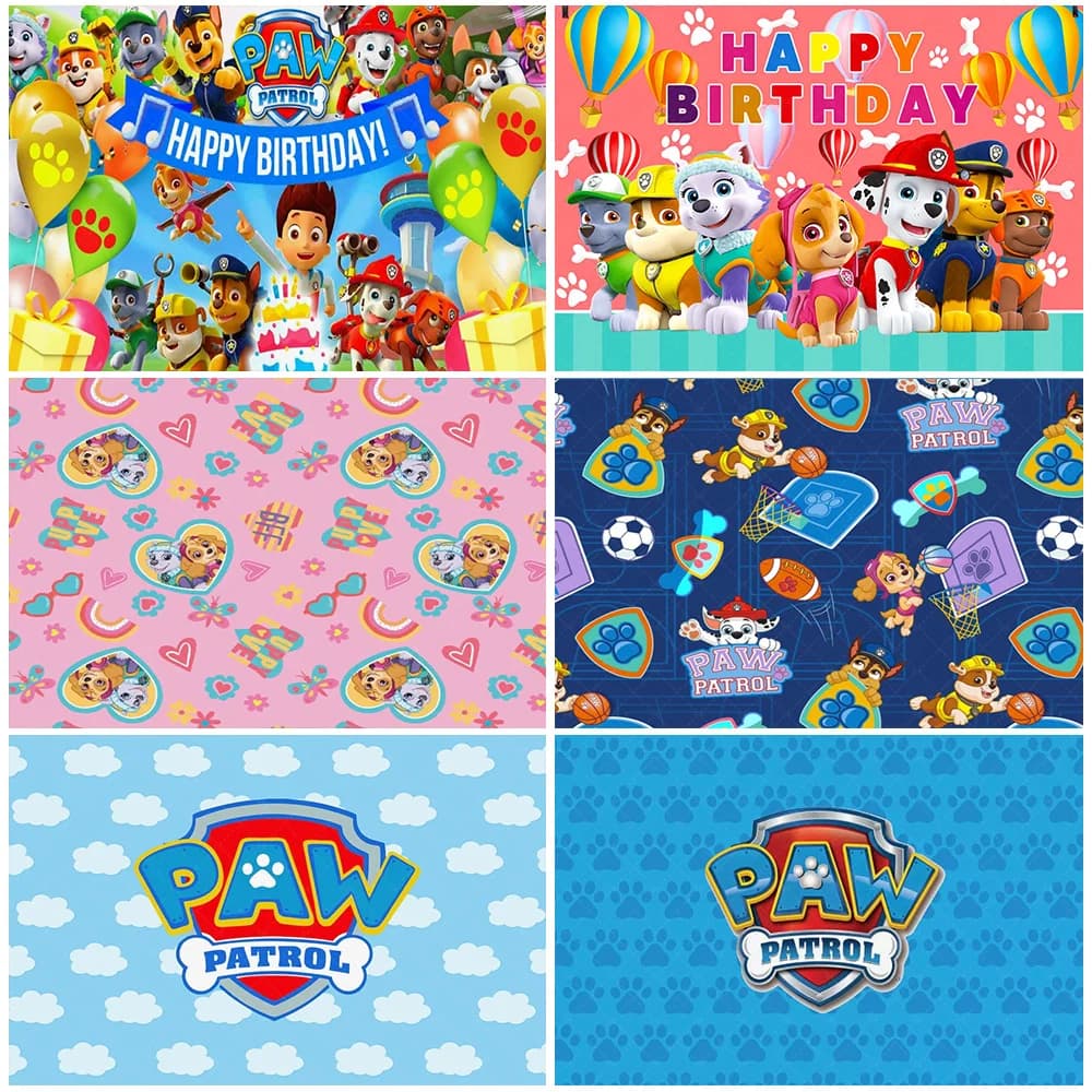 PAW Patrol Decorazione per feste di compleanno Cartone animato simpatico cane Sfondo Decorazioni per la camera dei bambini Forniture per baby shower Sfondo per regali di bomboniere per bambini