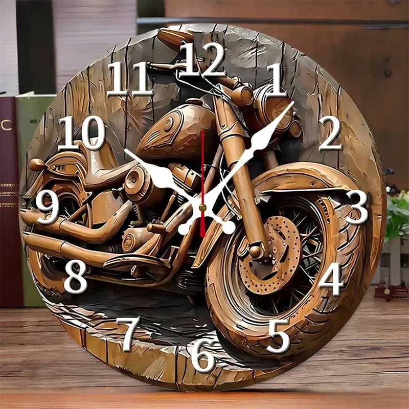 Winchester Rifle Wooden Round Silent Hanging Wall Clock, Suitable for Living Room, Office, Study Room, Bedroom, Home Decoration