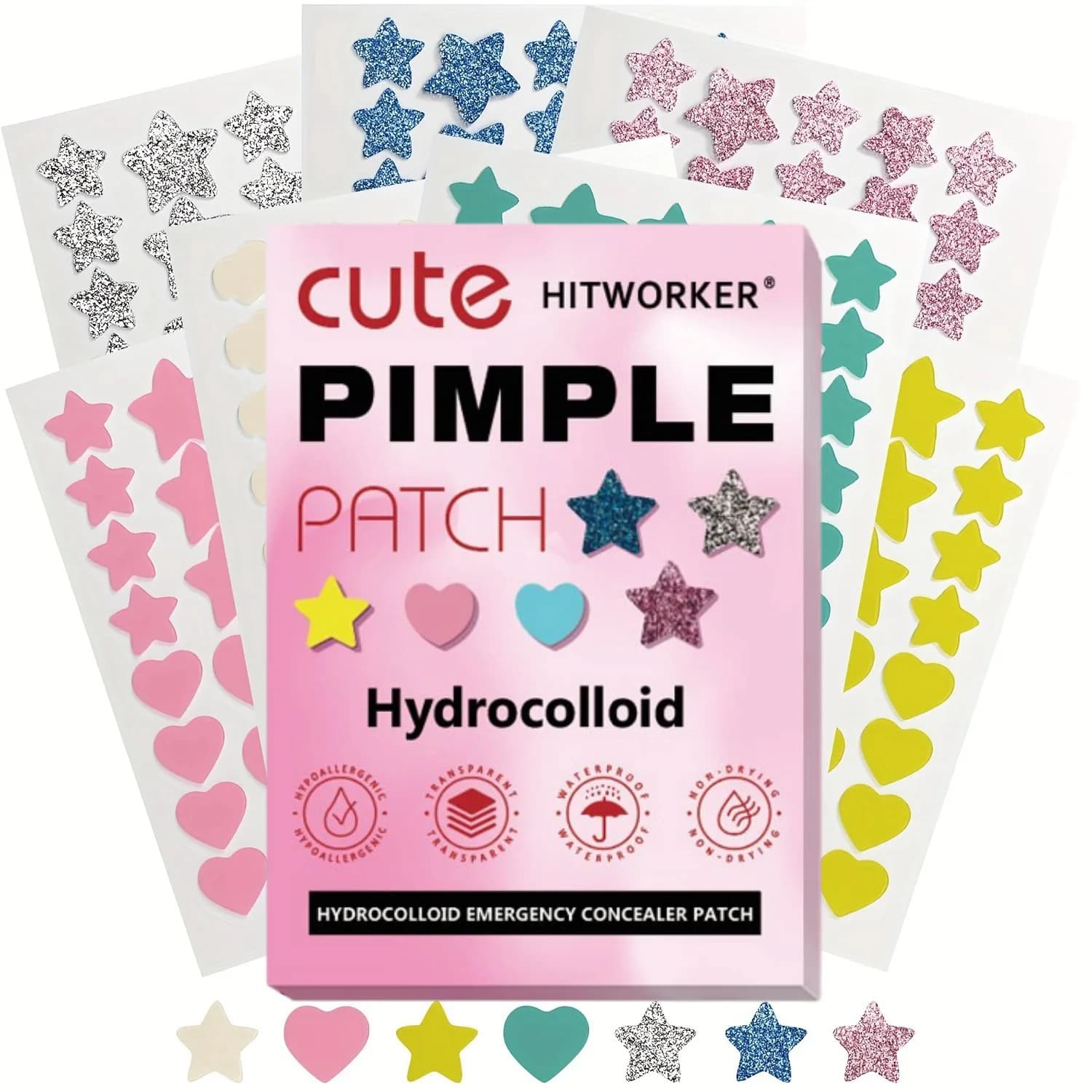 Patch for non-irritating hydrogel acne -260 pieces per box - without alcohol, used to absorb acne secretion, necessary for acne treatment