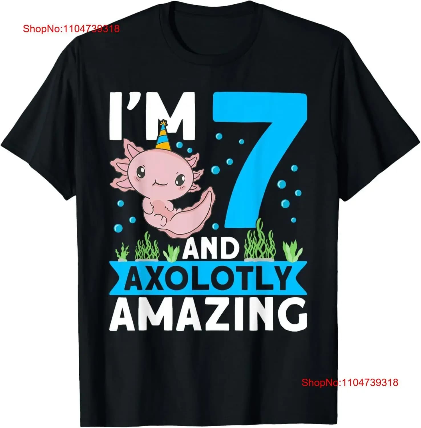 Sono 7 e axolotly incredibile 7° compleanno per bambini Axolotl T-shirt vintage lavata comoda casual versatile elegante