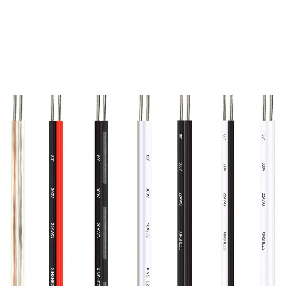 Cavo Elettrico 2 Pin Rosso Nero 22 20 18AWG da 5-100M, Cavo LED 5V 12V per Strisce LED, Lampade, Illuminazione Automobilistica e Fai-da-te