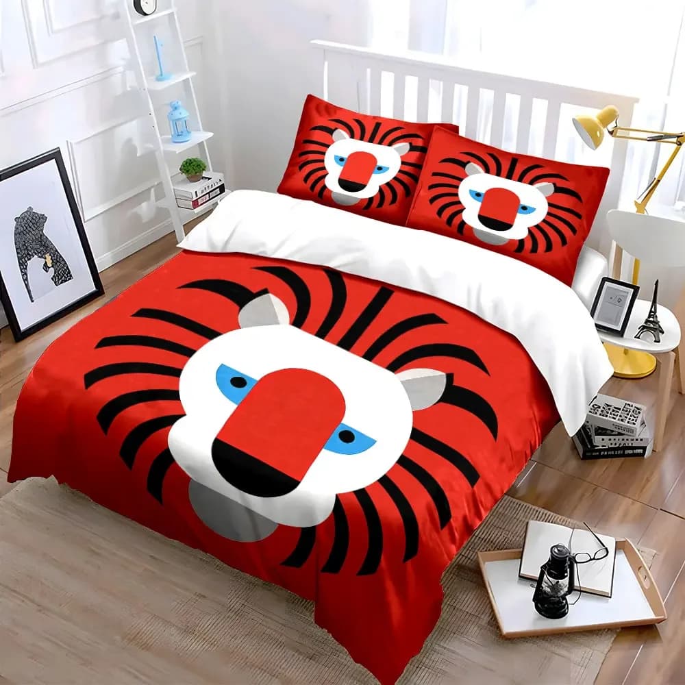 Set di Biancheria da Letto con Design Leone, Copripiumino Morbido e Confortevole, Include 1 Copripiumino e 2 Federe, Regalo