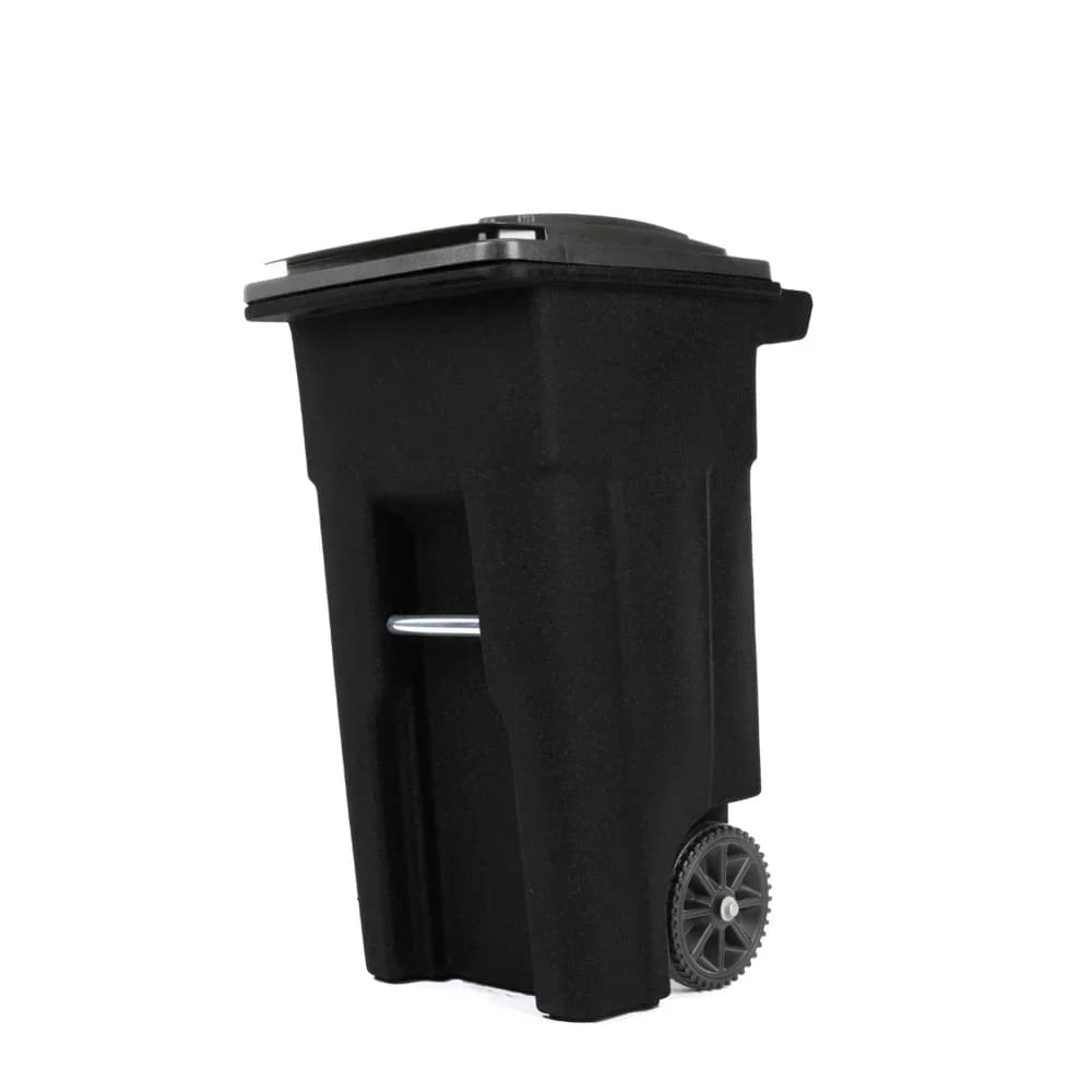 Toter Bidone della spazzatura da 32 galloni nero con ruote e coperchio per uso esterno o interno Bidone per compost da giardino in polietilene