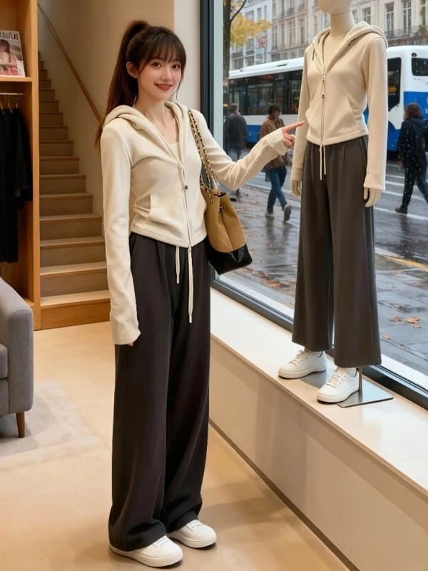 Felpa con cappuccio in pile double-face da donna, taglie forti, calda, casual, cardigan primaverile, top alla moda, stile pendolare, manica lunga, chiusura con cerniera