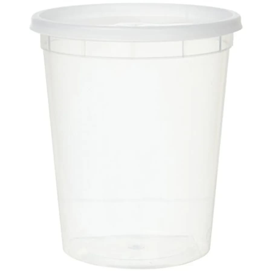 Plastic Soup Food Container with Lids 12,32 oz,,Clear