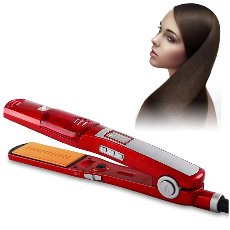Iron Cold Vapore LCD Hairstyles with Ceramics and Tormalina, Hydrating Function, Reduces Damage to Hair, Protects Keratin