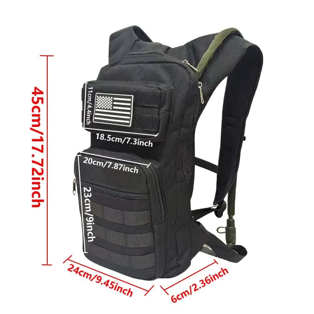 3L Hydration Pack Backpack with Bladder, Tactical Molle Water Backpack for Hiking Camping Cycling Running Outdoor Hydration Bag