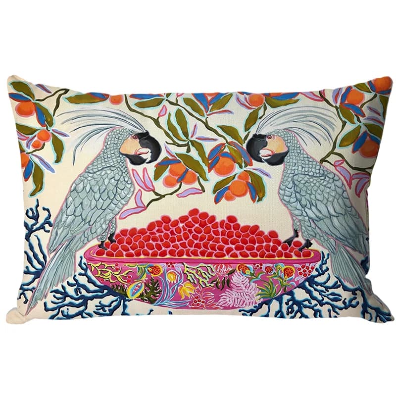 Fodera per cuscino con motivo a cigno scimmia antica federa per animali mistici federa per cuscino lombare di lusso decorazione per divano natalizio 30x50cm