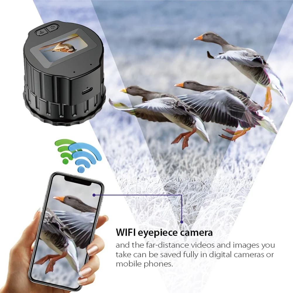 MSOR Nuovo Microscopio V13 Wifi HD Oculare Elettronico Fotocamera Schermo da 1,5 Pollici Oculare Ottico Registratore Telescopio per Bird-Watching