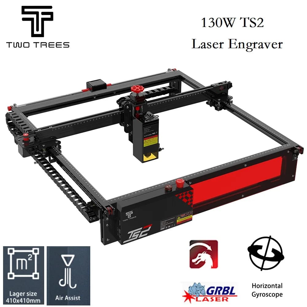 Twotrees TS2 20W Laser Engraver CNC Laser Engraving Machine Metal Laser Engraving Machine Laser Cutting Machine Leather Acrylic Wood Support Offline Control