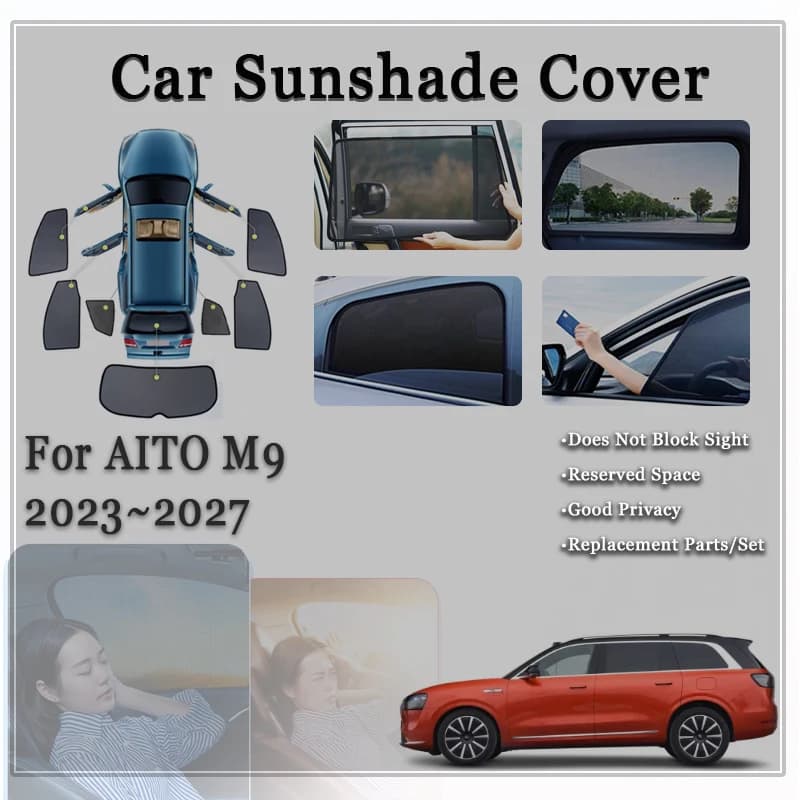 Auto Parasole Pad Per AITO M9 2023 2024 2025 2026 2027 Protezione Anti-Uv Magnetico Visiera Parasole Finestra di Copertura Ombra Accessori Auto