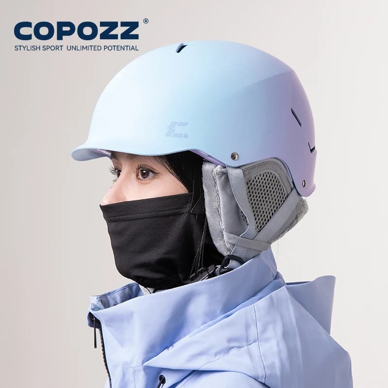 Casco da sci certificato COPOZZ Casco da snowboard modellato integralmente per marito con fibbia magnetica Moto Neve Uomo Donna Adulto