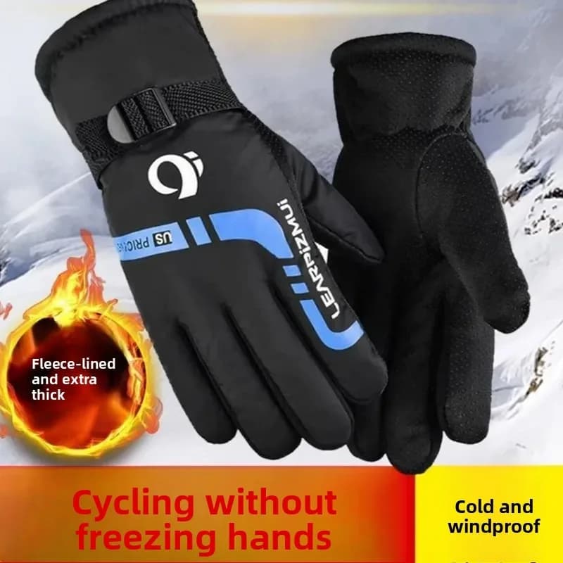 Guanti Invernali da Ciclismo, Caldi in Velluto, Antivento e Impermeabili, per Moto e Consegne, Guanti in Cotone per il Freddo