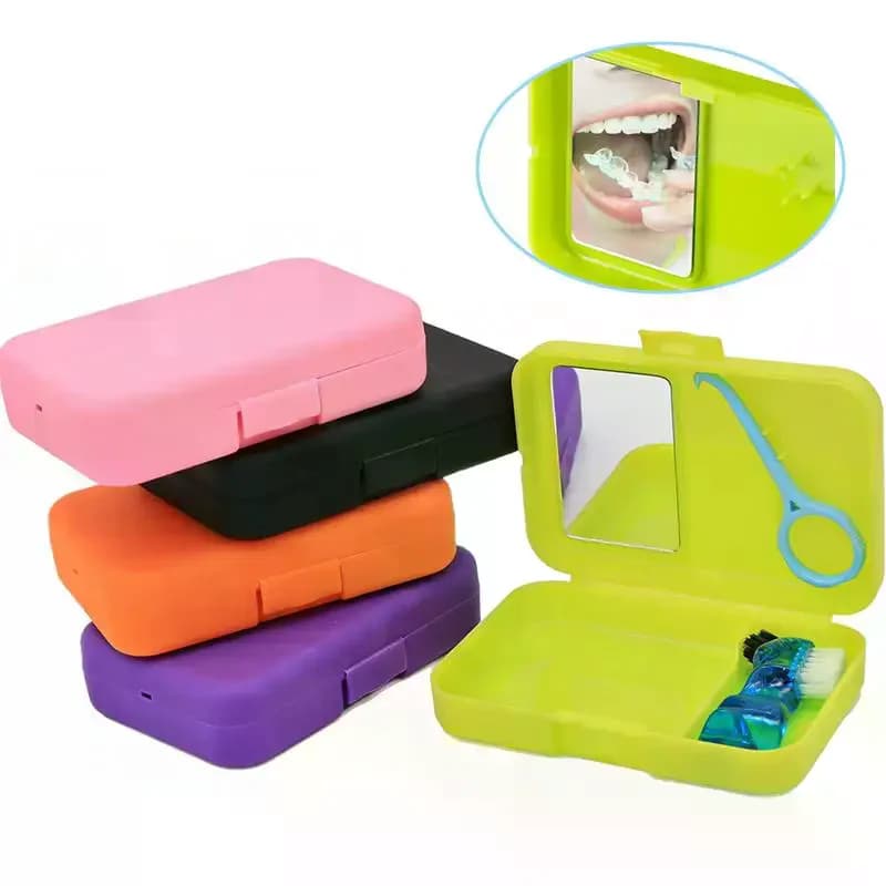 Dental Cleaning Kit With Mirror Travel Denture Brush & Brace Extractor Oral Hygiene Kit Interdental Brush Oral Care