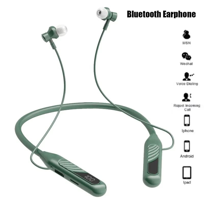 Bluetooth 5.3 Wireless Headphones for Open Sports, Audio Surround Headphones, LED Display and iPhone Button Control