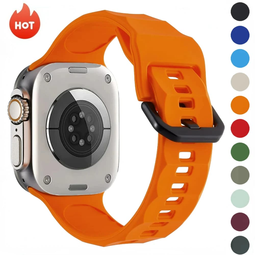 Cinturino in silicone per cinturino Apple Watch 49mm 45mm 41mm cinturino sportivo 44mm 46mm 42mm 38mm braccialetto iWatch Ultra 10 9 8 7 6 SE 5 4 3