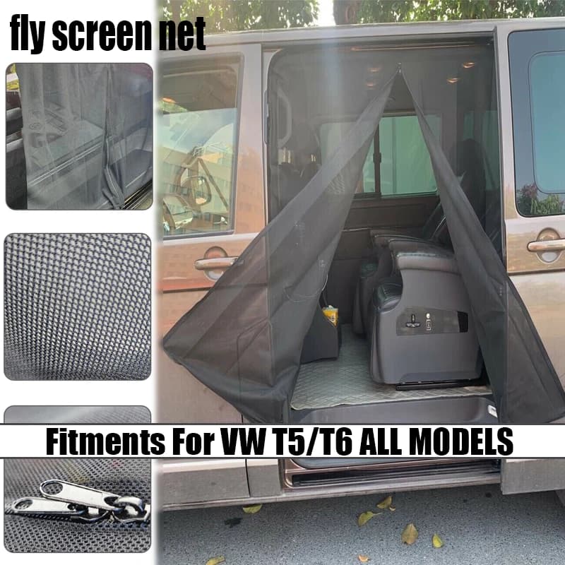 Porta scorrevole per auto Mosca ScreenNet Portellone Zanzariera per VW T5 T6 Net Camper Camping Essential Bug Mesh Zanzariera Tenda per auto