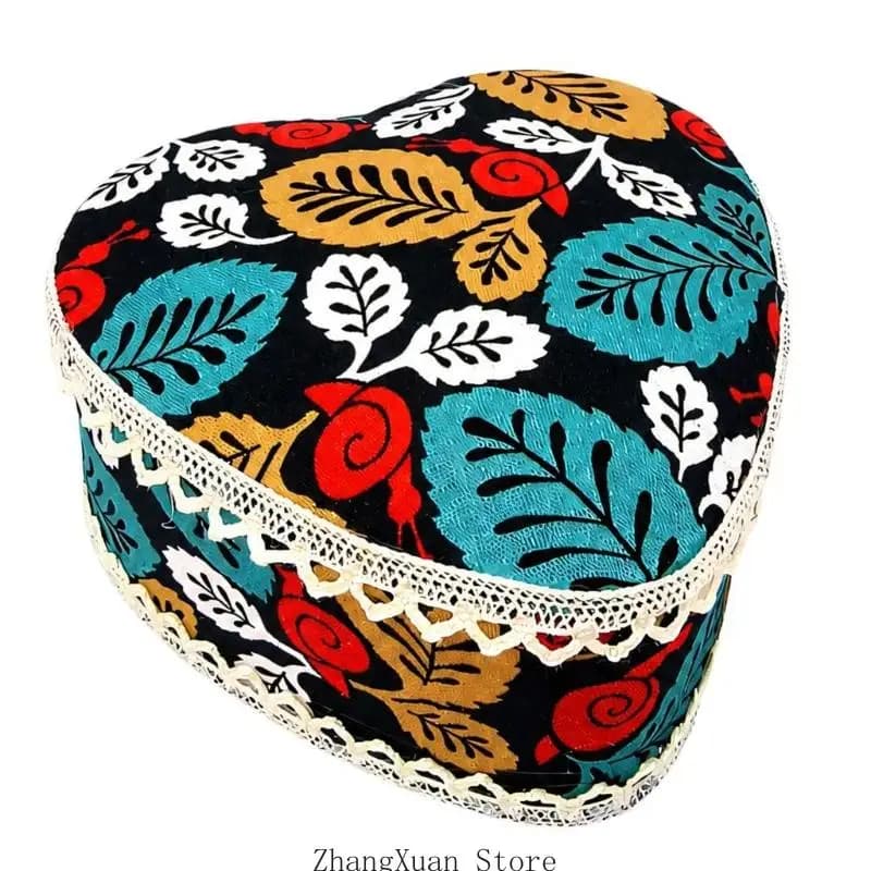 Heart Shaped Fabric Pin Cushion Needle Organiser with Needle Holder 3XUF
