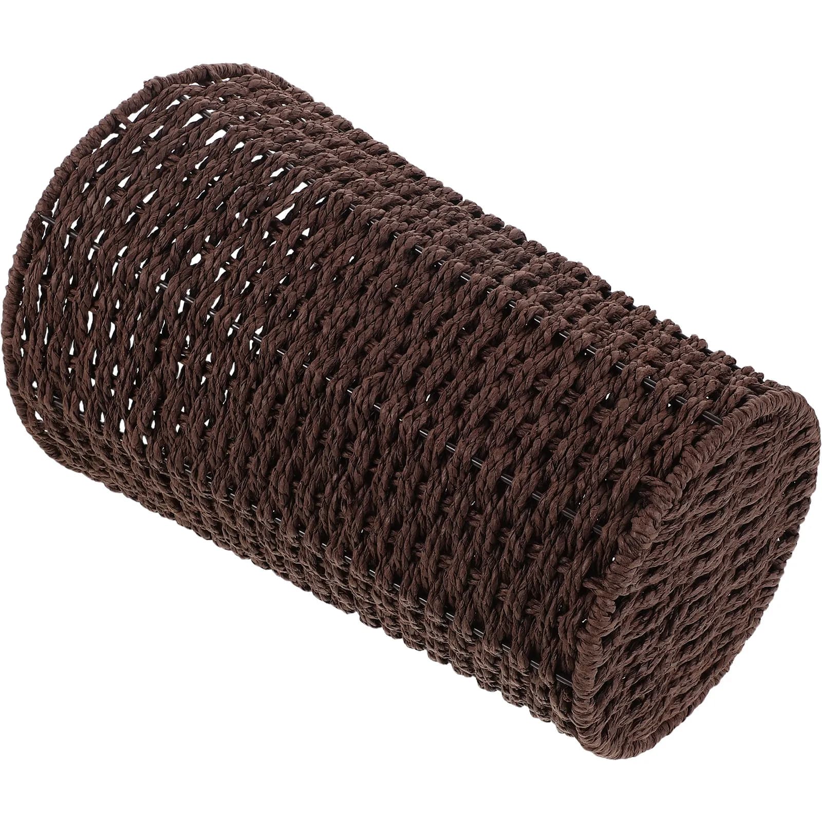 Woven Storage Basket Handwoven Paper Rope Trash Can Waste Paper Bin Laundry Hamper Bedroom Bathroom Office Decorative Sundries