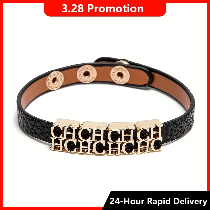 CH Vintage Women's Bracelet Decorating with Metal Letters Classic Simple Multiple Styles Versatile to wear everyday