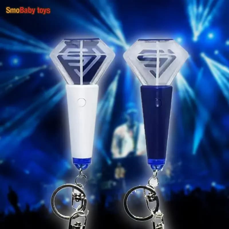 Portachiavi con Mini Light Stick Kpop Super Junior Ver2, Luci Speciali Blu SJ, Regali per Fan