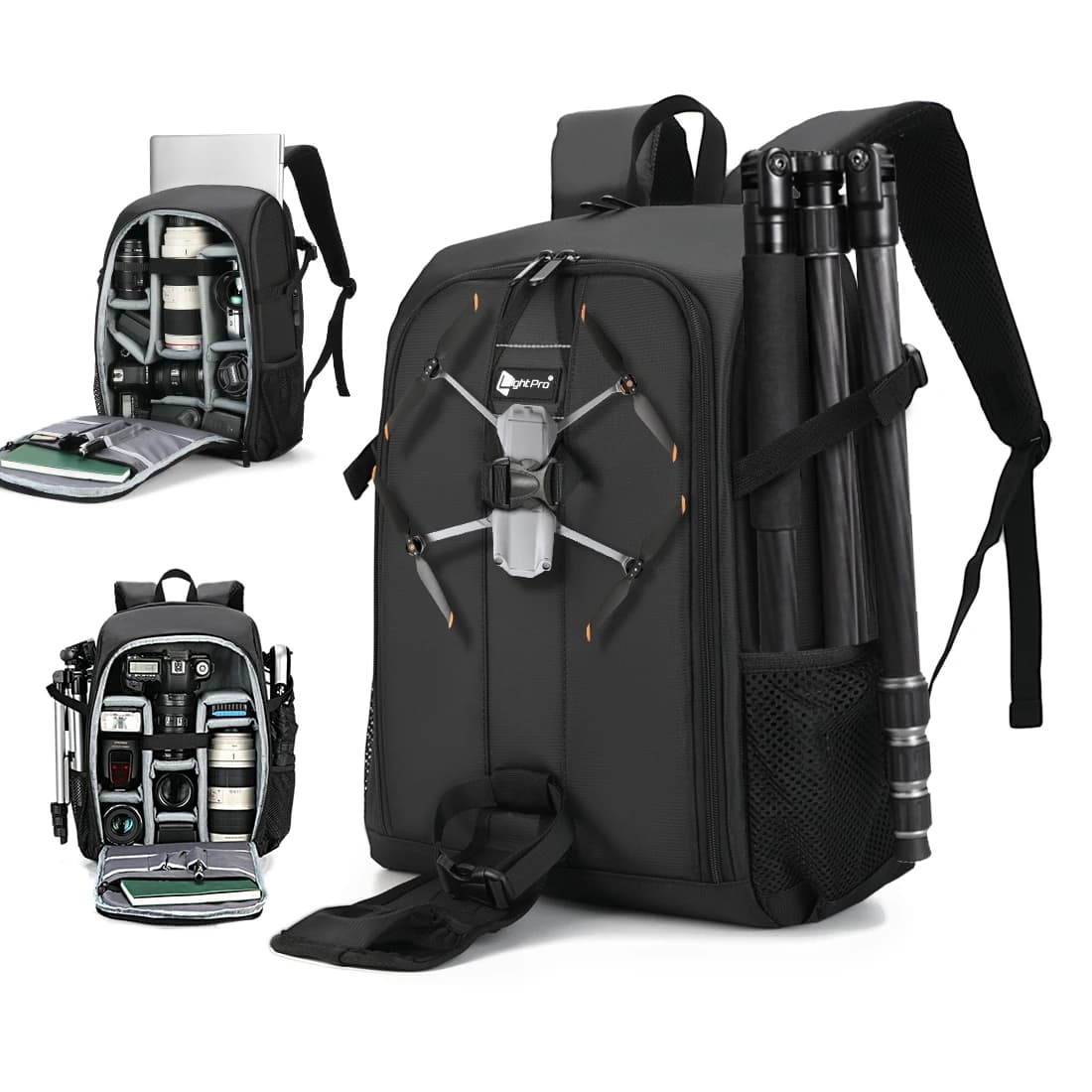Multifunctional Large Capacity Camera Backpack Waterproof DSLR/15.6'' Laptop Shoulders Bag w/ Rain Cover Photography Travel Case