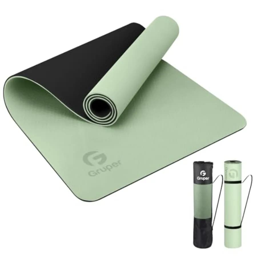 Yoga Mat Non Slip, Eco Friendly Fitness Exercise Mat with Carrying Strap, Pro Yoga Mats for Women, Workout Mats for Home, Pilat