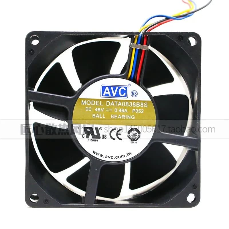 Original AVC DATA0838B8S 48V 0.48A 8038 8CM Inverter 4 Wire Speed Cooling Fan for Electronics