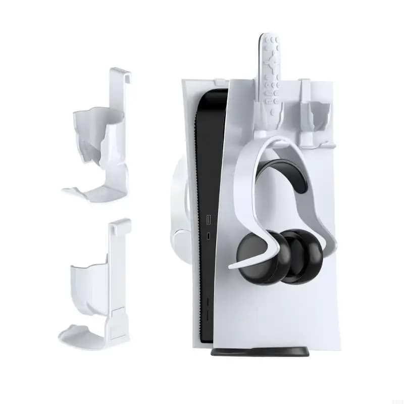 Accessory Stand with Remote Slot and Headphone Hook in White ABS for P5 83CF