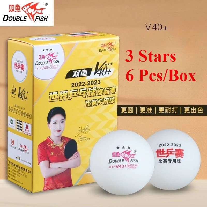 Palline da ping pong originali Double Fish ABS V40 + palline da allenamento a tre stelle per allenamento e competizione