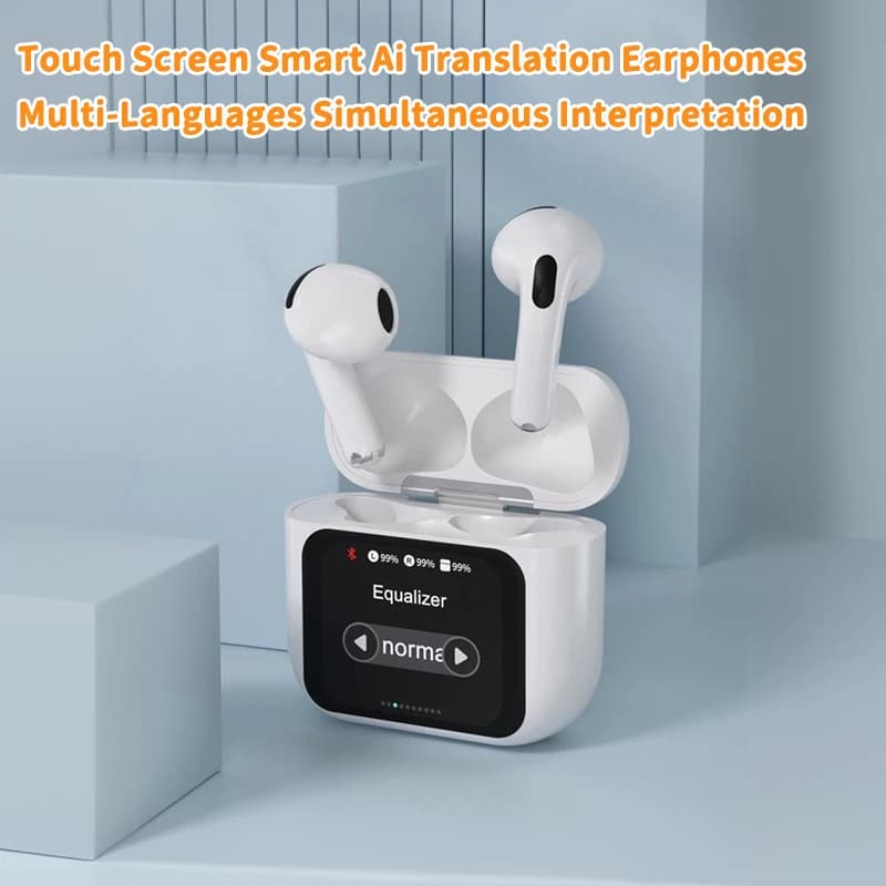 Touch Screen Smart Ai Traduzione Auricolare Interpretazione simultanea multilingue Auricolari Riduzione del rumore Impronta digitale Touch