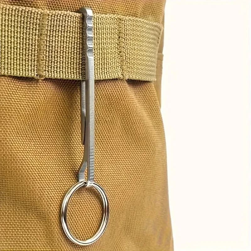 2 Pezzi Moschettone Portachiavi in Acciaio Inossidabile per Esterni, Fermasoldi, Kit di Strumenti Portatili per Campeggio, Escursionismo e Sopravvivenza