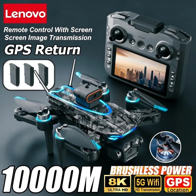Lenovo D13 GPS Drone 8K Tripla fotocamera Antenna HD Flusso ottico Evitamento intelligente degli ostacoli Motore brushless pieghevole VR Drone