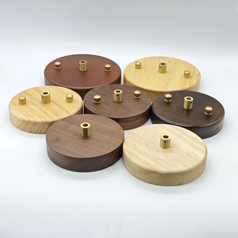 10cm legno massello Color noce piccolo lampadario plafoniera dadi in ottone viti telaio sala da pranzo comodino Base lampada in stile nordico
