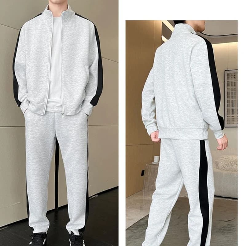 Autumn Men Tracksuit Casual Joggers Patchwork Sportswear Jackets And Casual Pants Suit Set Two Piece Fashion Casual Sports Sets