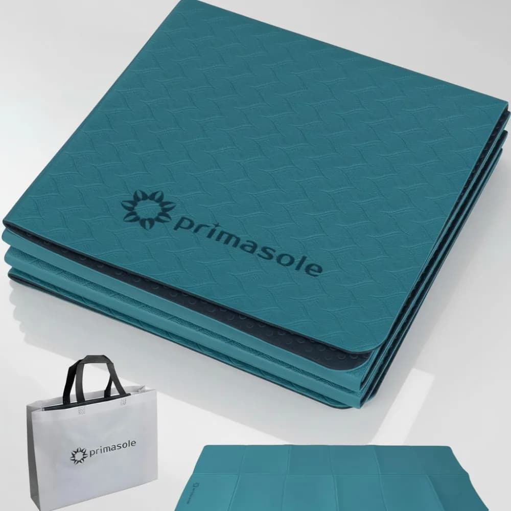 Portable Foldable Yoga Mat: Non-slip TPE Material for Travel Training, Beach and Home