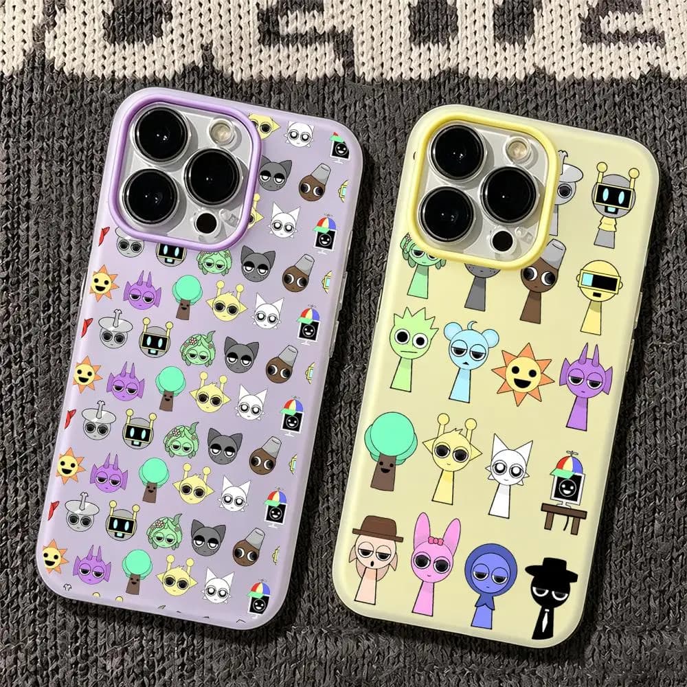 Custodia per telefono R-Rhythm Box effetto gelatina 2 in 1 a doppio strato, stile dopamine, compatibile con iPhone 17/16/15/14/13/12