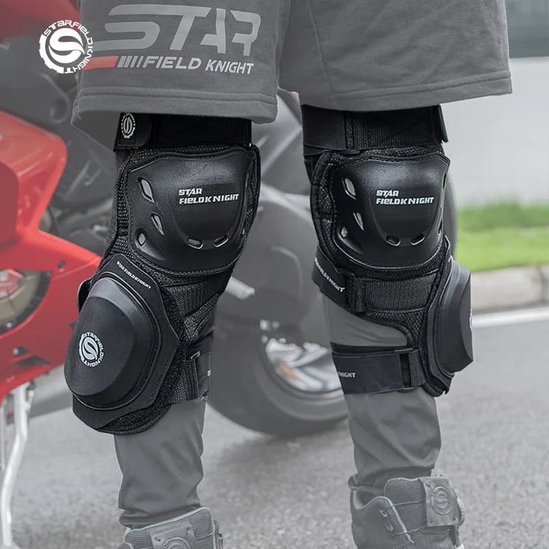 Star Field Knight Black Cycling Bike Knee Pads A pair of wear-resistant seismic riding equipment accessories