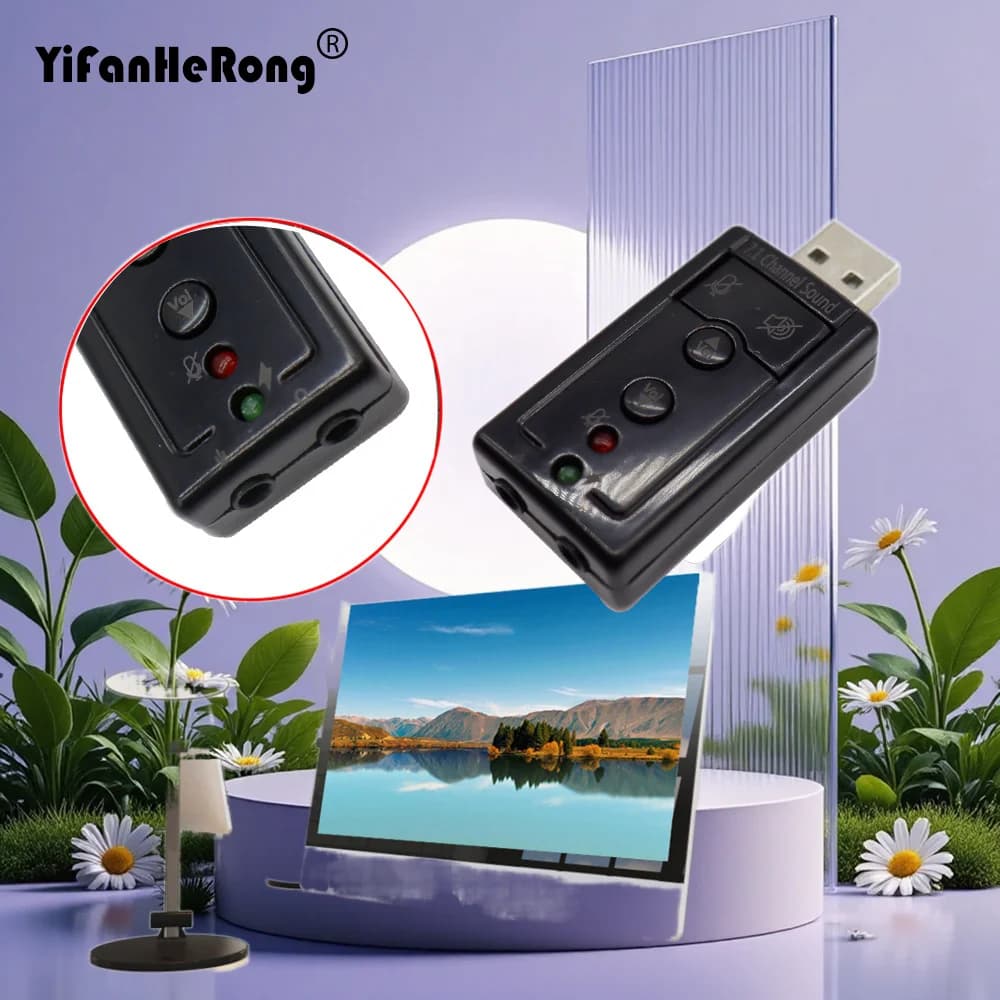 Adattatore Audio USB Esterno 7.1 Canali con Scheda Audio 3D e Jack per Microfono e Cuffie per Laptop e PC
