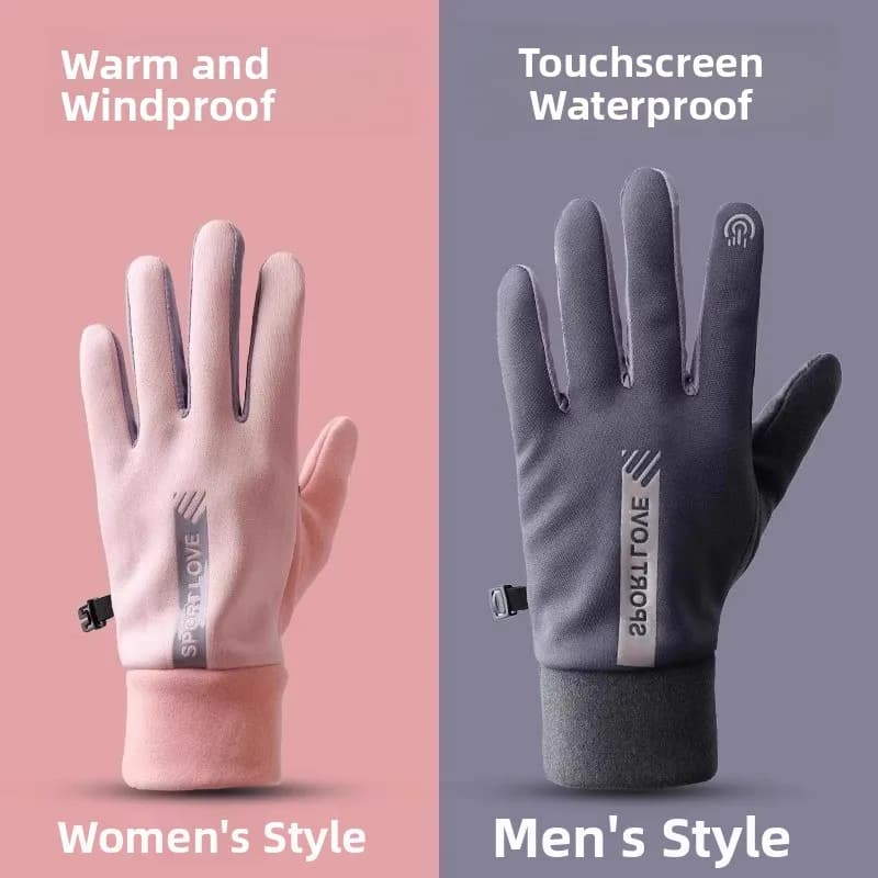 Guanti Touchscreen Primaverili Antivento Impermeabili Foderati in Pile per Ciclismo Sci Sport Guanti Antifreddo per Coppie
