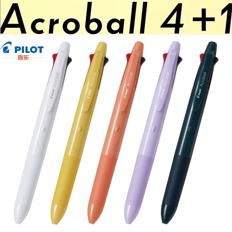 Pilot Acroball Penna multipla a 4 colori con matita meccanica, strumento di scrittura Stylo a sfera da 0,5/0,7 mm Inchiostro super liscio Cancelleria utile