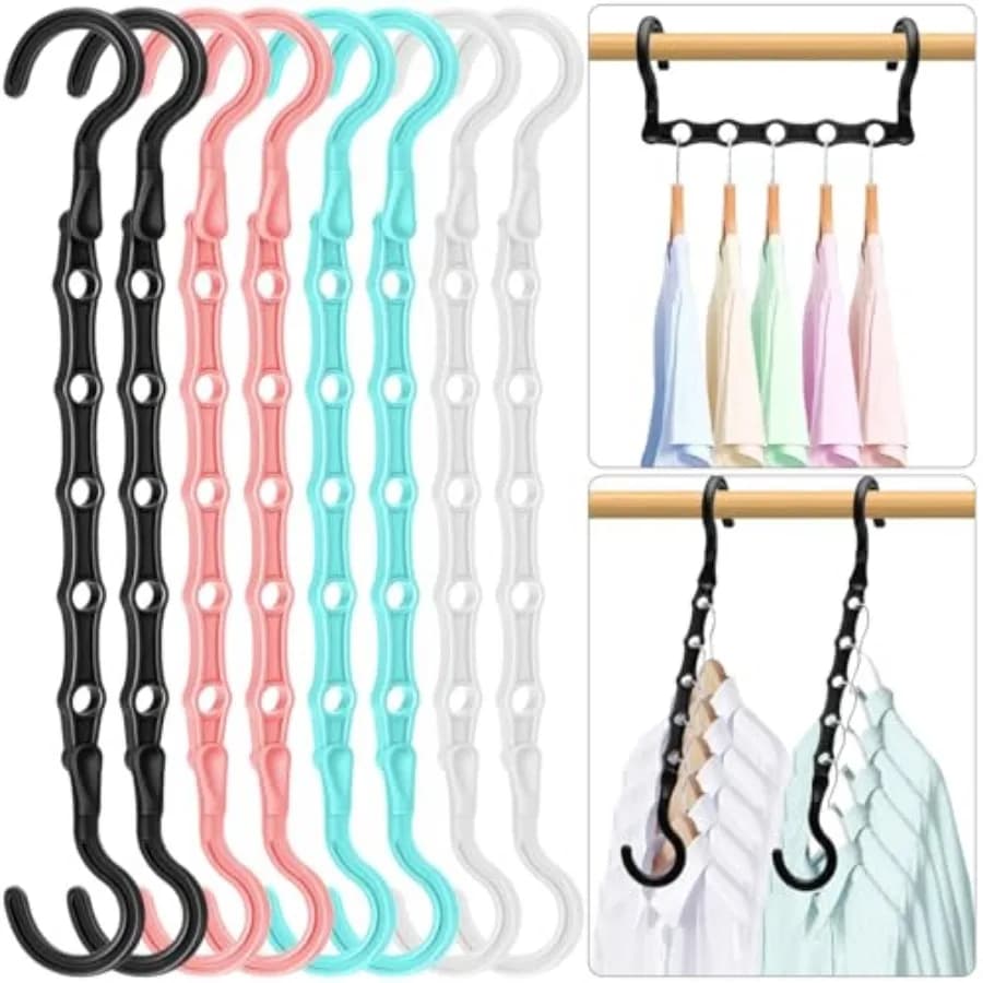 Closet Organizers and Storage, Magic Space Saving Hanger for 40 Heavy Clothes, Smart 360° Swivel Hook Cascading Hangers, Closet